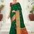 Dark green woven silk saree with blouse