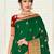Dark green woven silk saree with blouse