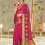 Pink embroidered organza saree with blouse