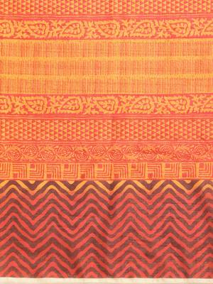 SAREE MALL Women's Bhagalpuri Silk Cream Printed Celebrity Saree With Blouse Piece 5