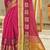 Pink embroidered organza saree with blouse