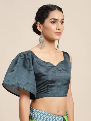 SAREE MALL Women's Silk Blend Off White Printed Celebrity Saree With Blouse Piece 6