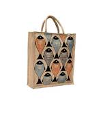 RABARIKAA Eco Friendly Jute Reusable  Washable  Multi Purpose Bag with Zip Closer   Fish Print