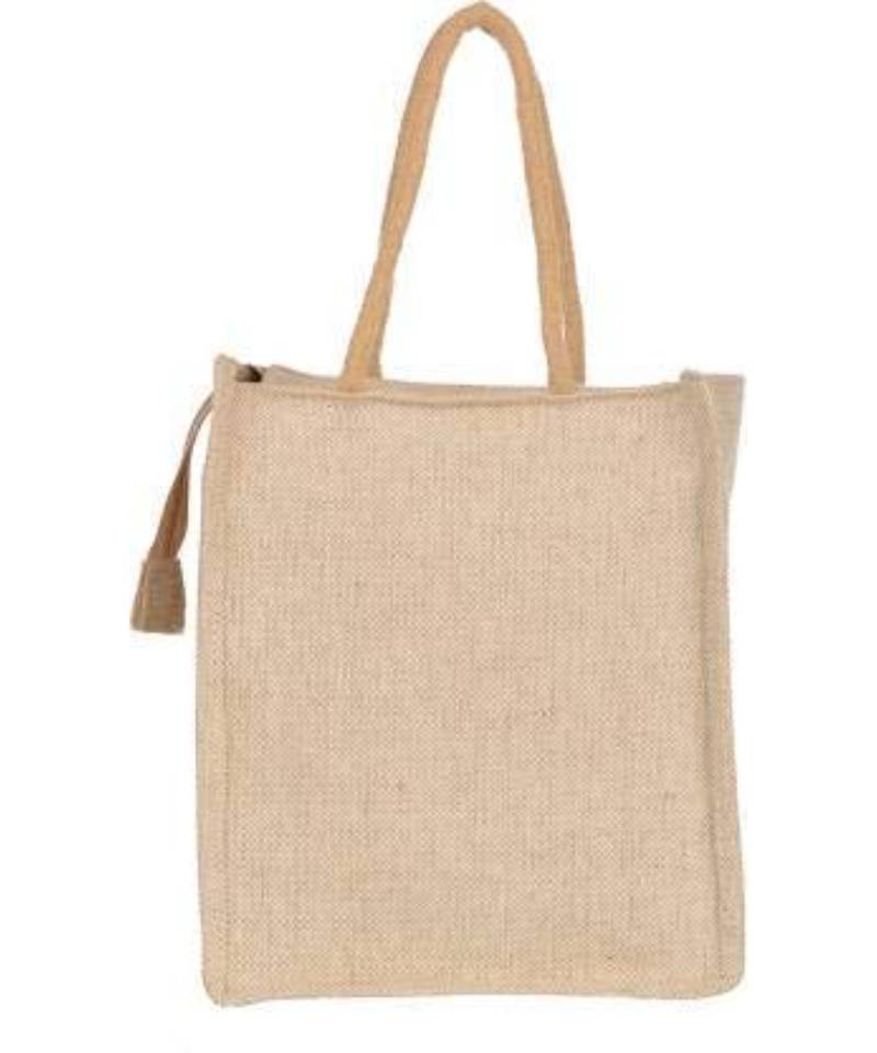 RABARIKAA Eco Friendly Jute Reusable  Washable  Multi Purpose Bag with Zip Closer   Fish Print