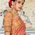 Peach woven organza saree with blouse