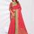 Pink woven banarasi silk saree with blouse