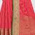 Pink woven banarasi silk saree with blouse