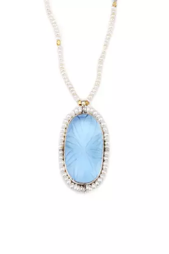 Sangeeta Boochra X Payal Singhal  Noor Silver Necklace with Pearl  Chain