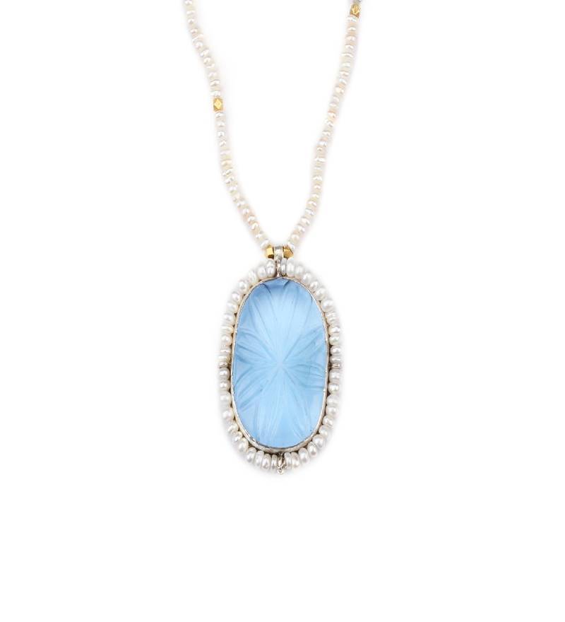 Sangeeta Boochra X Payal Singhal  Noor Silver Necklace with Pearl  Chain