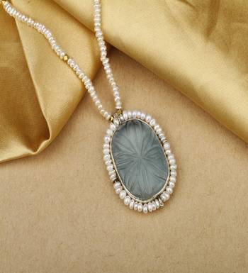Sangeeta Boochra X Payal Singhal  Noor Silver Necklace with Pearl  Chain 3