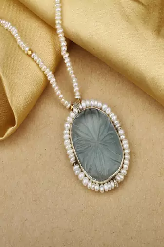 Sangeeta Boochra X Payal Singhal  Noor Silver Necklace with Pearl  Chain