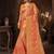 Orange embroidered organza saree with blouse