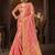 Pink embroidered organza saree with blouse