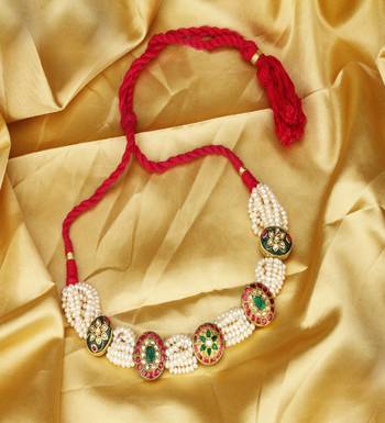 Sangeeta Boochra X Payal Singhal  Farah Silver Choker with Pearl Chain 1