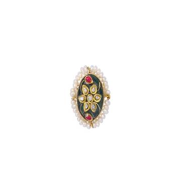 Sangeeta Boochra X Payal Singhal  Inayat Silver Green Aventurine Ring 1