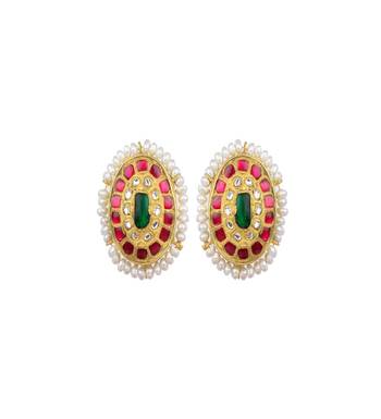 Sangeeta Boochra X Payal Singhal  Naaz Silver Earring with Pearls 3
