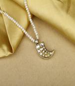 Sangeeta Boochra X Payal Singhal  Gul Silver Pendant with Pearl Chain