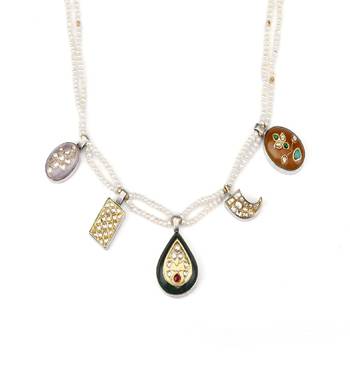 Sangeeta Boochra X Payal Singhal  Nagma Silver Necklace with Multiple Gemstones 2