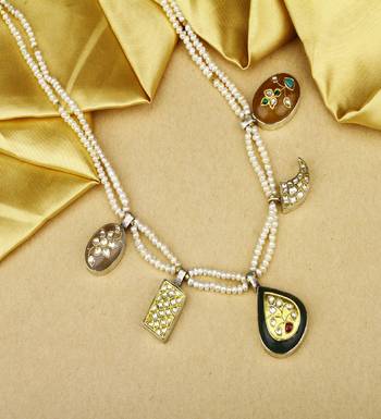 Sangeeta Boochra X Payal Singhal  Nagma Silver Necklace with Multiple Gemstones 3