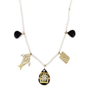Sangeeta Boochra X Payal Singhal  Nasrin Silver Necklace with Pearl  Chain 2