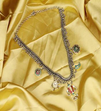 Sangeeta Boochra X Payal Singhal  Pariza Silver Necklace with Kundan Motifs 2