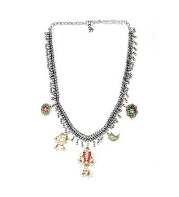 Sangeeta Boochra X Payal Singhal  Pariza Silver Necklace with Kundan Motifs 3