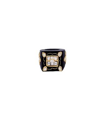 Sangeeta Boochra X Payal Singhal  Sanaa Black Onyx Stone Ring 3