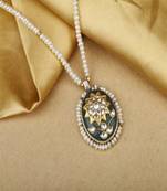 Sangeeta Boochra X Payal Singhal  Sara Silver Pendant with Pearl Chain