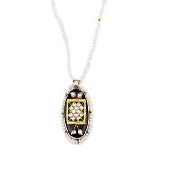 Sangeeta Boochra X Payal Singhal  Nusrat Silver Pendant with Pearl Chain 2