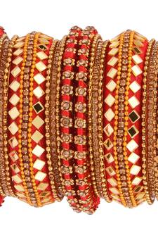 Red cubic zirconia bangles-and-bracelets