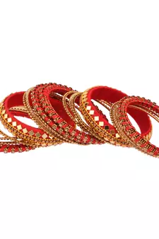 Red cubic zirconia bangles-and-bracelets