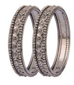 Silver cubic zirconia bangles-and-bracelets