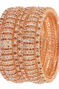 Gold cubic zirconia bangles-and-bracelets