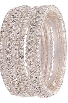 Silver cubic zirconia bangles-and-bracelets