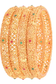 Gold cubic zirconia bangles-and-bracelets