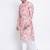 Namaskar Pink printed linen kurta-pajama