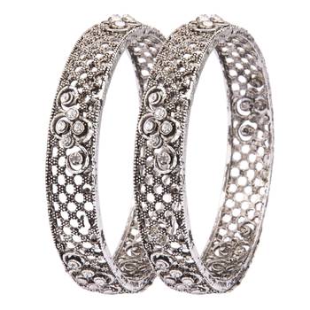 Silver cubic zirconia bangles-and-bracelets 1