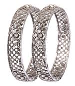 Silver cubic zirconia bangles-and-bracelets