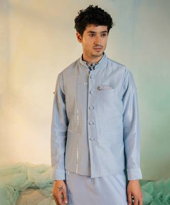 Men's Sequin Nehru Jacket 2