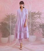 Sequin Lilac Anarkali- Set Of 3