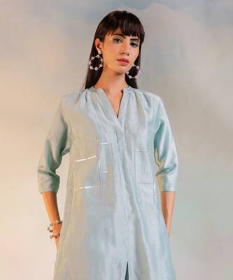 Sequin Front Slit Kurta Set  2