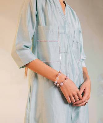 Sequin Front Slit Kurta Set  5