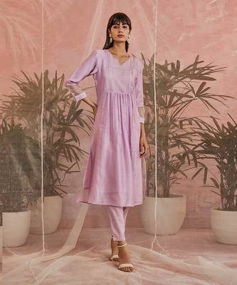 Sequin Gathered Kurta Set 1