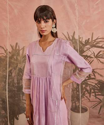 Sequin Gathered Kurta Set 3