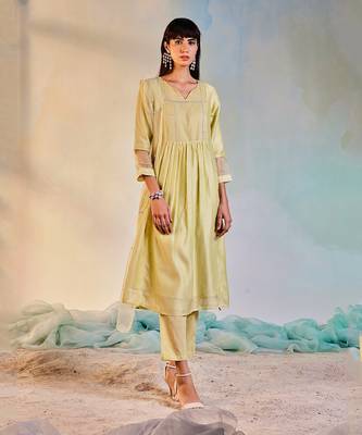 Sequin Gathered Kurta Set  1