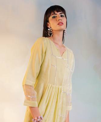Sequin Gathered Kurta Set  2