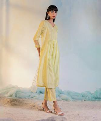 Sequin Gathered Kurta Set  3