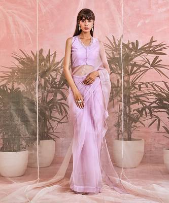Sequin Organza Pre-Stitched Saree  1