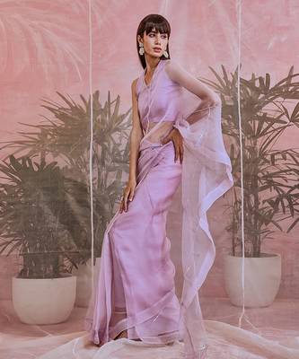Sequin Organza Pre-Stitched Saree  2