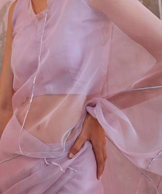 Sequin Organza Pre-Stitched Saree  5